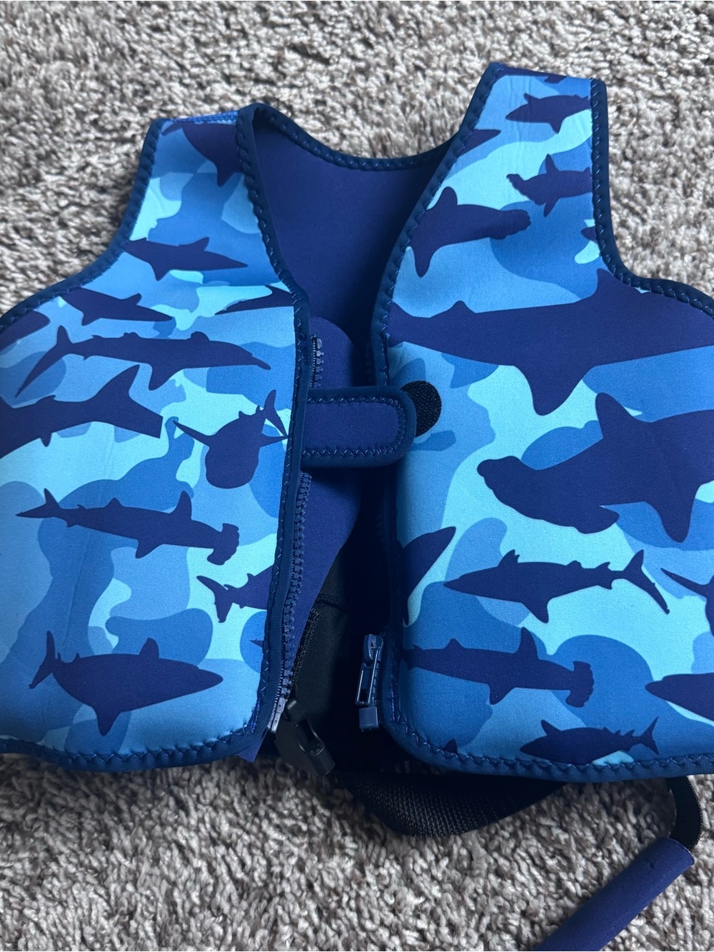 Kids Blue Shark Print Swim Vest